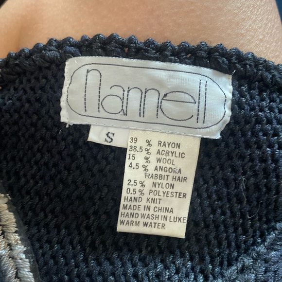 Vintage 80's 100% Wool & Rabbit Hair Sequins Top Size S by Nannell - Picture 6 of 6
